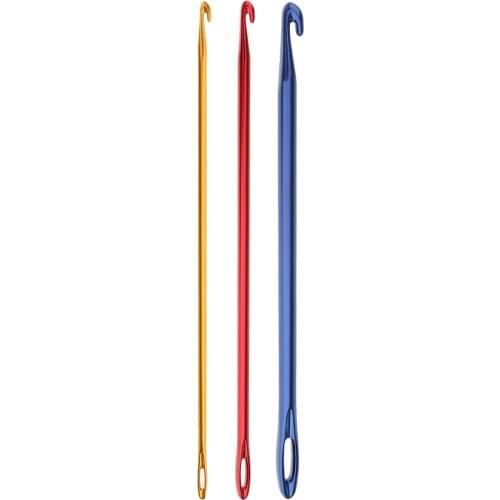 Dropshipping DIY Craft Afghan Aluminium Crochet Hook Set Knitting Needle Hand Knit Tool With an Eye for Sewing Tools Accessories