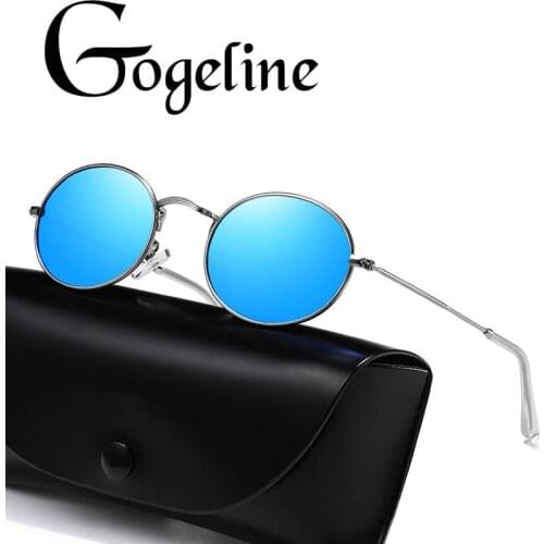 Gogeline Retro oval Polarized Sunglasses for Women Men Small Round UV400 Mirror Lens Metal Frame Sun Glasses Female Male