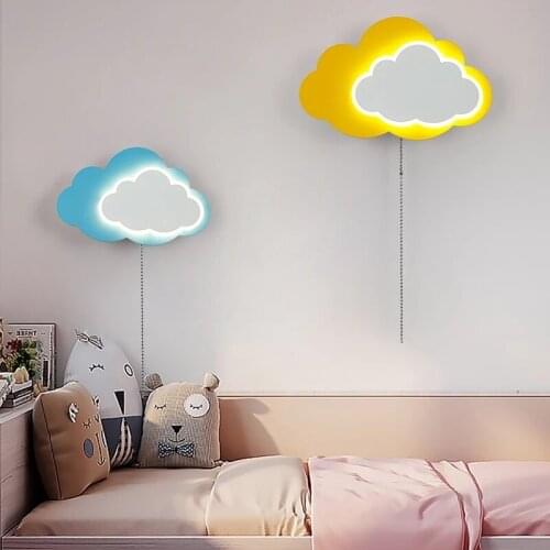 Modern Cloud Wall Lamps LED 6W Childrens Room Bedside Lamp Nordic Boy Girl Lovely Lighting Decoration Kids Lights