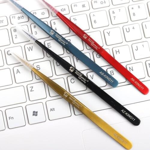 MECHANIC Ultra Fine Tweezers Industrial High Precision Colorful Tweezer Clamp for PCB Motherboard IC Repair Tools