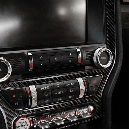 Carbon Fiber Interior Decoration Multi Function CD Panel Frame Cover Trim for Ford Mustang Car Stickers Accessories Brand New