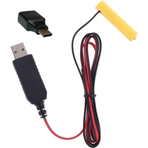 AAA Battery Eliminator USB/Type C Power Supply Cable Replace 1-4pcs AAA Battery E56B