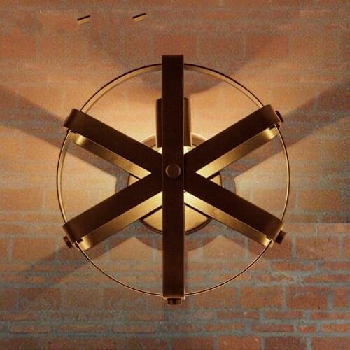 Loft vintage wrought iron wall lamp american single-head balcony ofhead wall lamp