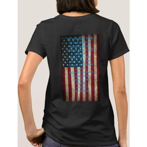 American and Templar Knights Pride with This Stars and Stripes Womens T-Shirt