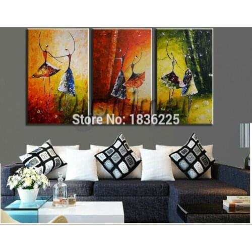 Famous Artists Hand-painted Dancer Girl Abstract Portrait for Living Room or Kids Room Decor Ballet Texture Painting