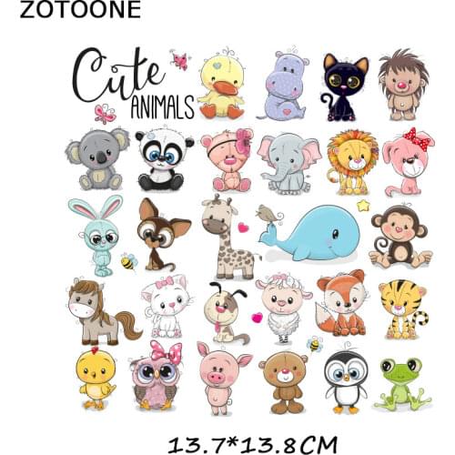 ZOTOONE Cute Bear Animals Patches Iron-on Transfers for T-Shirt Heart Applique Children DIY Clothes Stickers Lovely Dolphin D