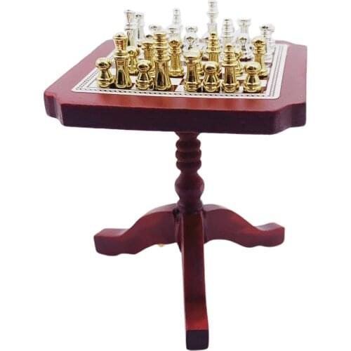 1:12 International Chess and Chessboard Dollhouse Furniture Home Decoration