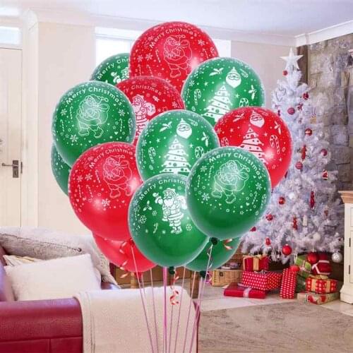 20pcs/lot Merry Christmas Dark Green Latex Balloons New Year Home Decora Balls Christmas Party Kids Birthday Party Supplies