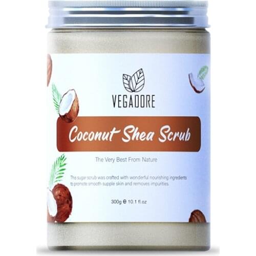 300ml Coconut Body Scrub Cream for Scrubber Exfoliating Scrub to Stay Body Wash Cleansing Whitening Cream & Shrink Pores