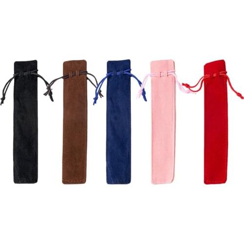 Lot 50pcs Velvet Ballpoint Pen Pouch Individual Pencil Bag Fountain Gift Strap Bunch Bag Ball Pen Soft Case Promotion Givenaway