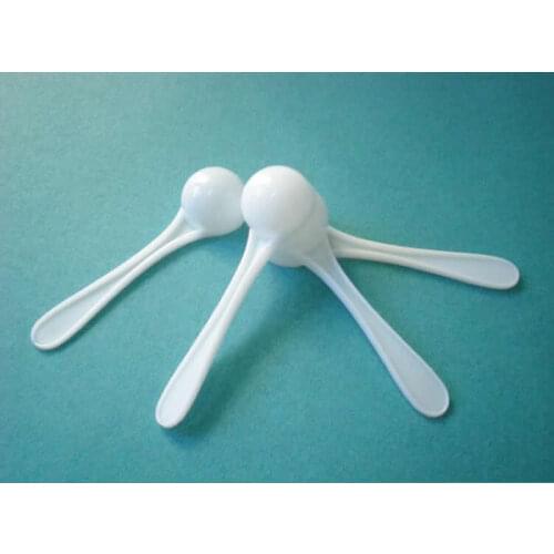 Free Shipping 500pcs/lot 2.5g White Spoon 2.5 gram Food Grade PP Medical Milk Powder 5 ML Round-bottomed Spoon Plastic Scoop