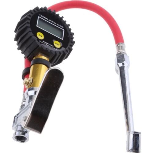 Digital Tire Tyre Inflator High Accurate Pressure Gauge Tester Air Compressor Pump Universal for most vehicles, cars, Moto