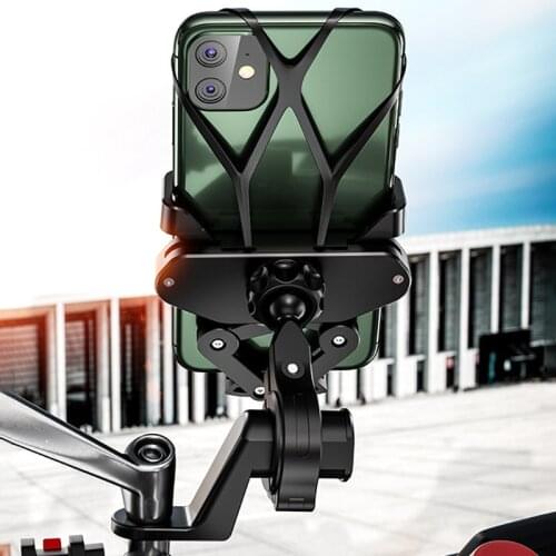 Newest USB 2.4A Charge Gravity Bicycle Motorcycle Handlebar Rearview Phone Holder for iPhone Samsung Huawei GPS Support Mount