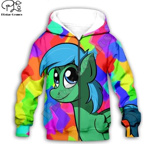 Kids set little pony 3d print baby Girl colorful Hoodies Cartoon rainbow Sweatshirts Coat streetwear Boys Children tshirt pants