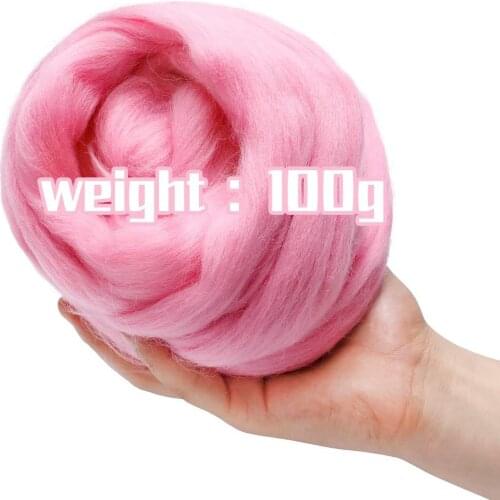 KAOBUY -Pink 3.53oz Wool Roving Yarn, 100% Pure Wool, Spinning Wool Roving For Needle Felting Wet Felting DIY