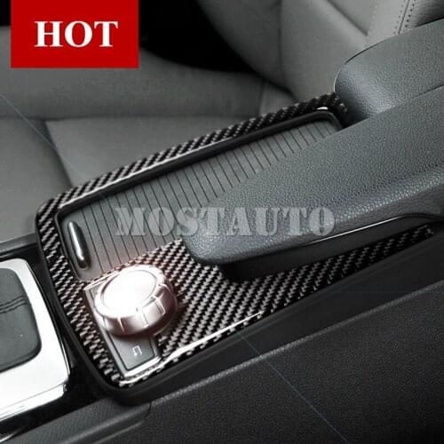 For Benz E Class W212 Carbon Fiber Console Water Cup Holder Trim Cover 2010-2011 1pcs Car Accessories Interior Car Decor