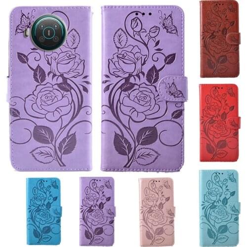 For Nokia 8.3 5G Fashion 3D Flower Flip Leather Wallet Phone Case For Nokia X10 X20 Phone stand function cover card slot