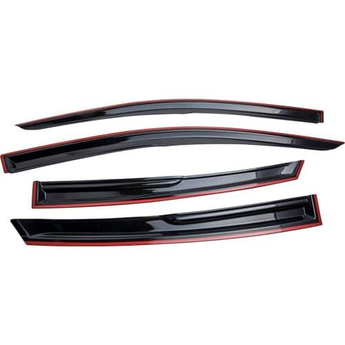 WAVY STYLE SMOKE WINDOW VISOR FOR HONDA CIVIC 4DR SEDAN 2016-20 10TH