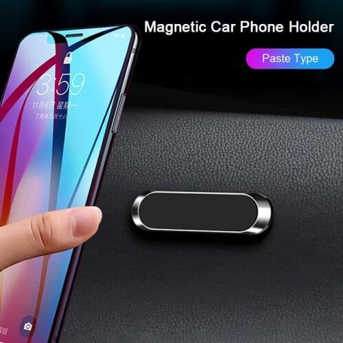 Magnetic Car Phone Holder Dashboard Mini Strip Shape Stand Metal Magnet GPS Car Mount Wall