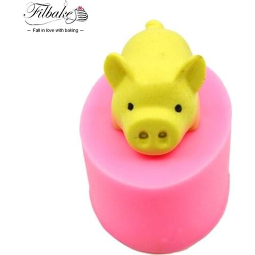 FILBAKE Cute 3D Cartoon Pig Shaped Silicone Fondant Mold DIY Cake Decorating Tools Handmade Molds