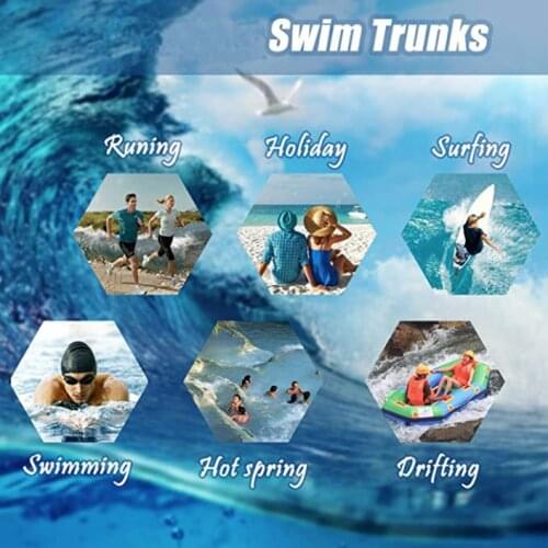 Men Swim Trunks Collar Dogs Swimming Shorts Board Shorts Water Resistant Sports Summer Beach Shorts Outfit Pants