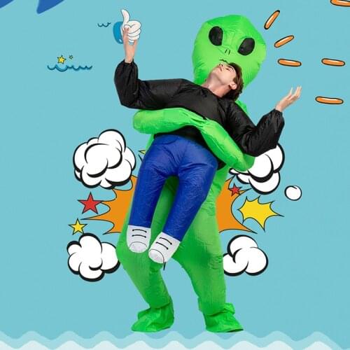 Alien Inflatable Suit Green Halloween Child Adult Funny Puppet Clothes Halloween Decoration Halloween Costume Carnival Cosplay