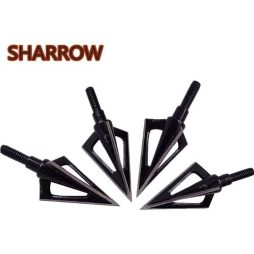 6pcs Archery Broadhead Points Arrowheads 3 Blades Stainless Steel Black Arrow Head Tips For Outdoor Hunting Shooting Accessories