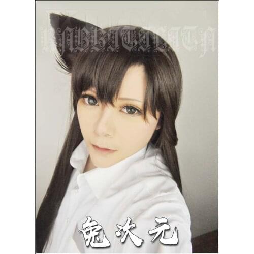 Anime Detective Conan，Case Closed Rachel Moore Cosplay Wigs 80cm Long Brown Heat Resistant Synthetic Hair Wig + Wig Cap