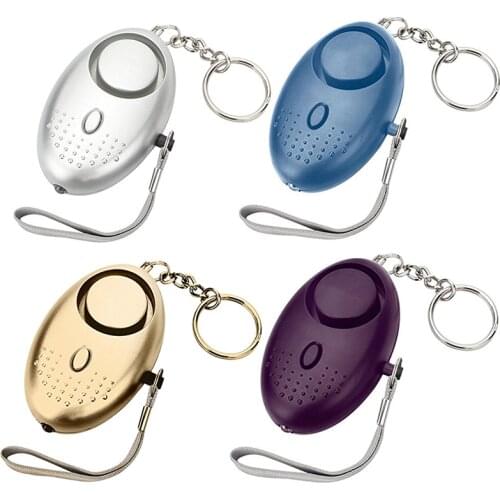 Portable Emergency Personal Security Alarms Self-Defense 130Decibels LED Light Safety Key Chain Pedant for Woman Kids Elderly