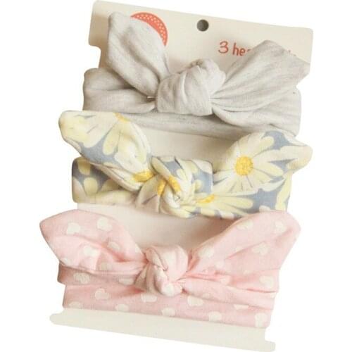Pack of 3 Baby Girl Cute Stretch Rabbit Ear Elastic Headband Molding Hair Band Birthday Party Accessories