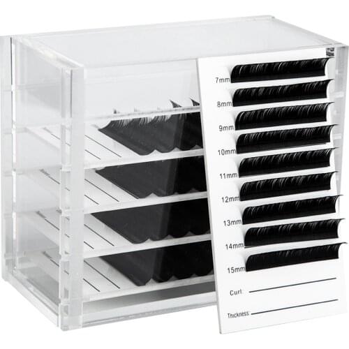 Clear 5 Layers Eyelash Storage Box Makeup Organizer False Eyelashes Glue Pallet Holders Grafting Eyelashes Extension Makeup Tool