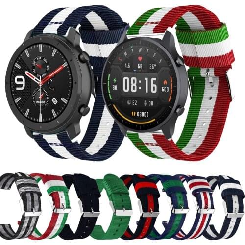 22mm watch strap For Amazfit GTR 47/GTR 2 2E/watch color Sports nylon nato strap For Xiaomi Haylou Solar LS05 Accessories Correa