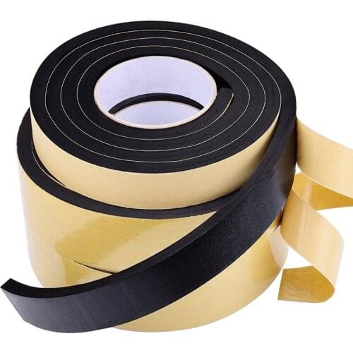 Rubber Self Adhesive Sponge Seal Strip Width 8~50mm Thick 2~10mm EVA Black Foam Anti-collision Seal Gasket