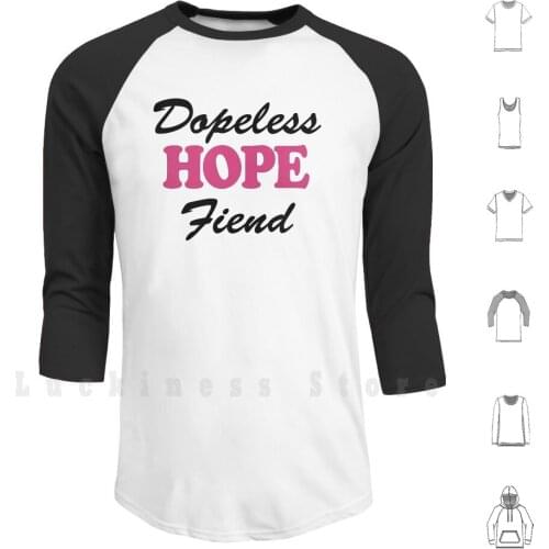Dopeless Hope Fiend-Pink Hoodie Long Sleeve Dopeless Hope Fiend Recovery 12 Steps 12 Step Sayings Slogan Na Aa