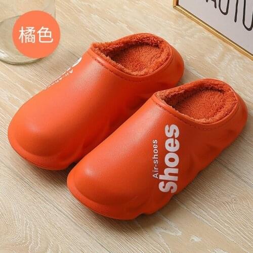 Waterproof Cotton Shoes Womens Slippers Winter Home Indoor Outdoor Soft Wear Non-slip Plush Couple Shoes Leisure Female Slides