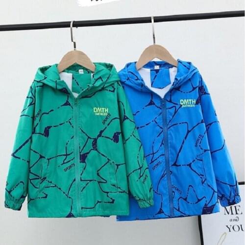 Spring Kids Clothes Coat For Boys 2021 New Childrens Outwear Color Contrast Assault Hooded Windproof Waterproof Windbreaker