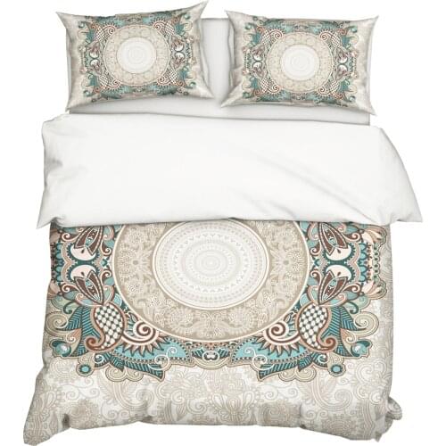 YuXiu 3D National Style Duvet Covers 3-Pieces set Black Bedding Set Bed Linen Cover and Pillowcase(s) King Queen Full Twin size