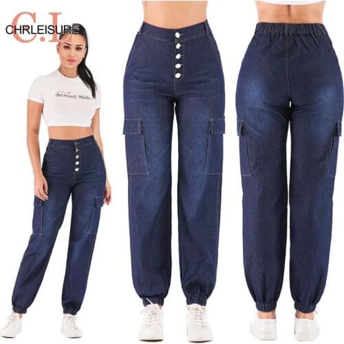 CHRLEISURE Large Size Jeans For Women 2019 Mom Jeans Autumn Harem Jeans Casual Denim Pants Boyfriends Jeans Femme Trousers