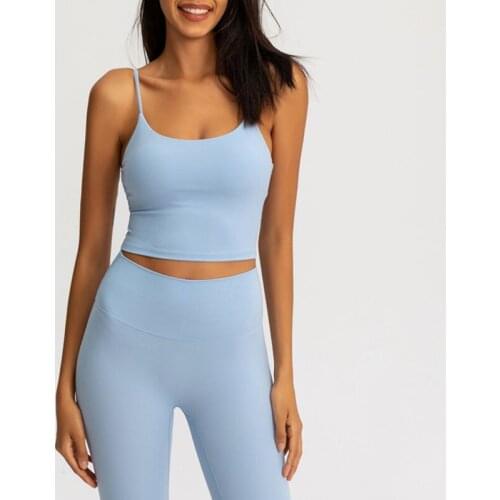 Women Plain Soft Nylon Fitness Vest Push Up Padded Gym FBras Yoga Crop Tops Workout Sports Bras