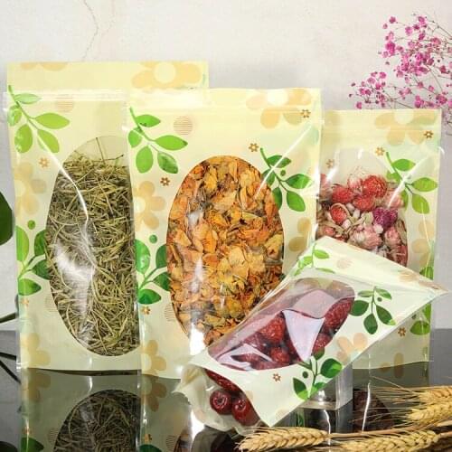 100pcs Tri-color printing transparent self-supporting bone pulling bag self-sealing bag food-grade packaging storage bag
