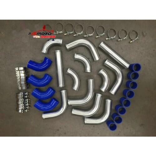 2.25" 57MM 12PCS pipe aluminum universal Intercooler Turbo Piping & silicone hose Clamp