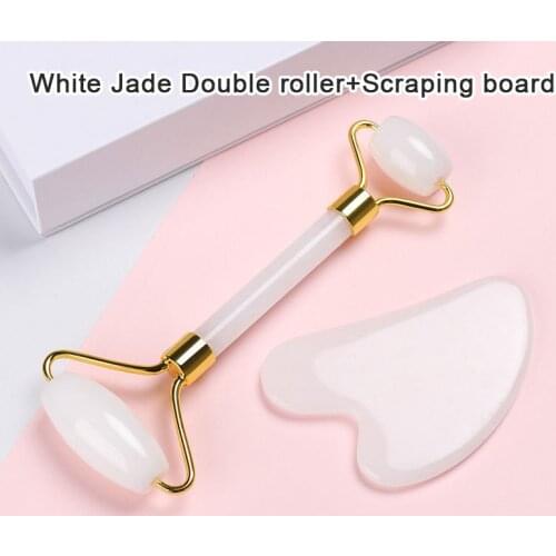 2021 Hot Face Massage Jade Roller Gua sha Board Natural Stone Crystal Slimmer Lift Wrinkle Anti Aging Beauty Care Slimming Tools