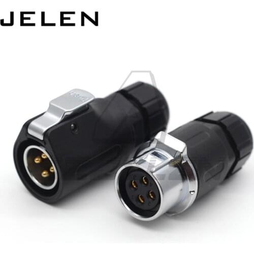 XHE20 4pin Waterproof conector, IP67 Power Industrial Circular Connector 30A Outdoor IP67 Solar power cable connector