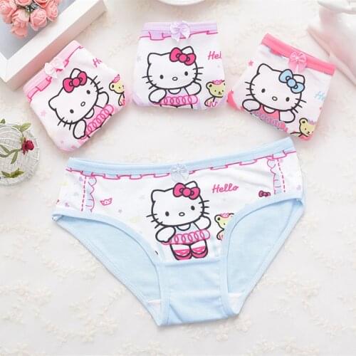 4pcs/lot Girls Underwear Briefs Shorts Briefs Print Panites Girl Kids Cotton Panties Girls Underwear