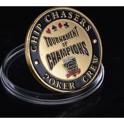 5pcs/lot Free shipping,24k Gold Poker Coin,chip Poker Guard Card Gold Plated With Round Plastic Case Protector Coin