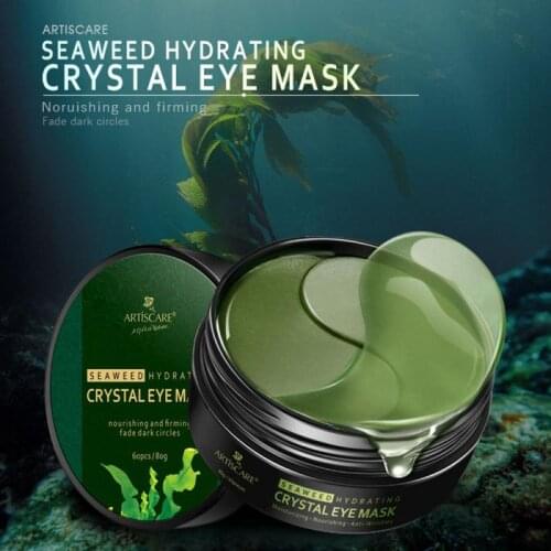 60pcs Seaweed Eye Mask Repair Eye Patches Remove Dark Circles Moisturizing Eye Mask Crystal Collagen Gel Eye Mask TSLM2