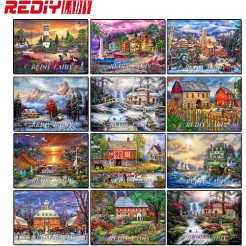 Diy Diamond Painting Landscape 3D Diamond Embroidery Escapes Hobbies And Crafts Pictures Of Rhinestones Material For Handmade