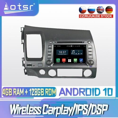 Android 10 PX6 128G For HONDA CIVIC 2006 2010 2011 DVD GPS Navigation Auto Radio Stereo Video Multimedia Player HeadUnit 2din