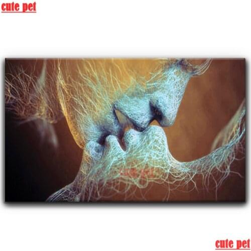 Large Diamond Embroidery Abstract Art Love Kiss Cross Stitch DIY Diamond Painting Kits Mosaic Sale Rhinestones Art Handwork Gift