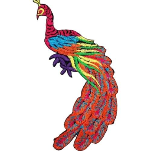 Custom embroidered Patches Colorful peacock Iron Sew on badge high quality fast delivery factory direct can be customized
